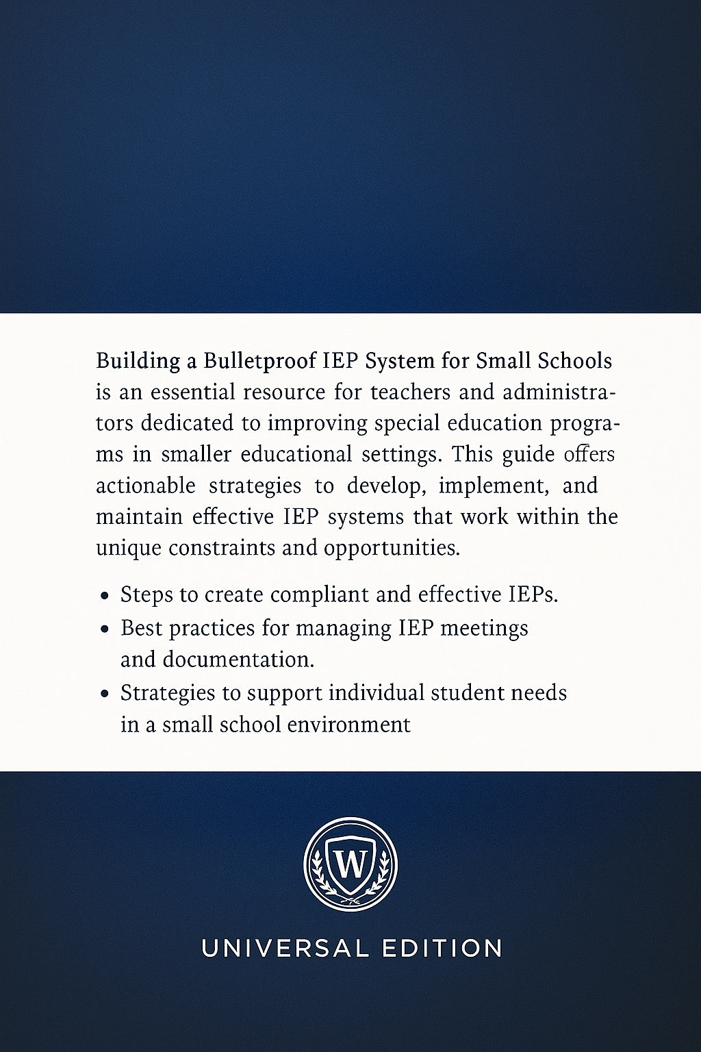 Building a Bulletproof IEP System for Small Schools (Universal Edition)