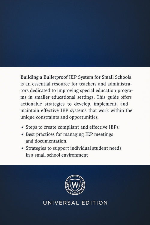 Building a Bulletproof IEP System for Small Schools (Universal Edition)