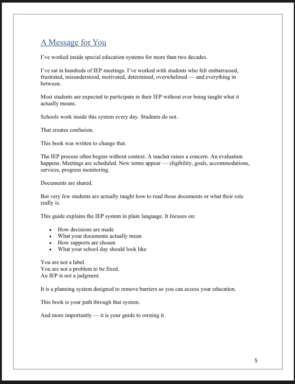 Student Reading IEP Guide